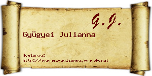 Gyügyei Julianna névjegykártya